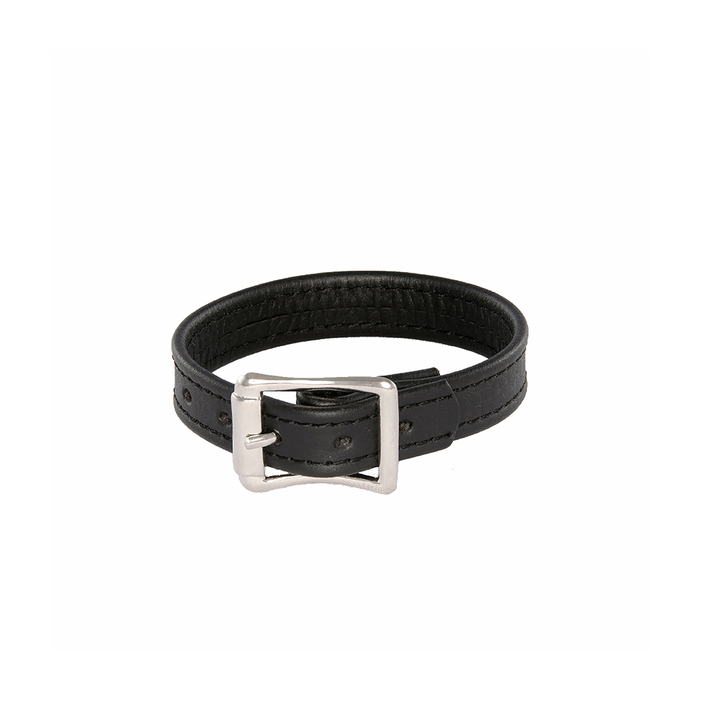 leather stretcher plain cock ring with buckle