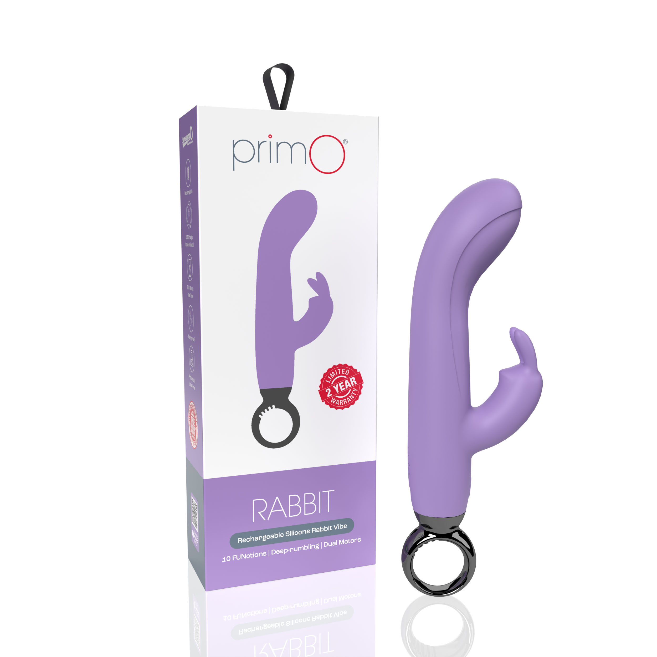 primo rabbit rechargeable vibrator lilac