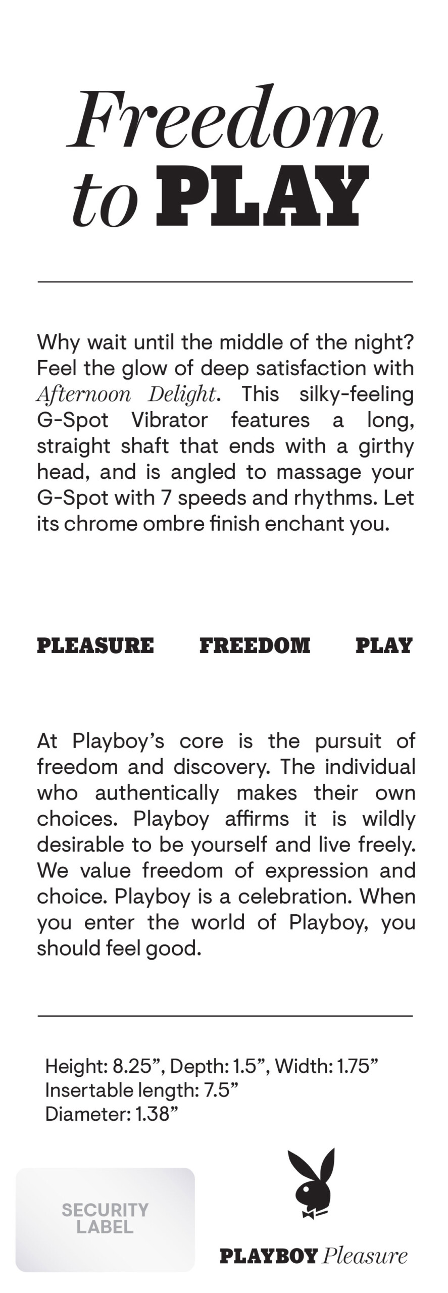 playboy pleasure afternoon delight g spot vibrator ombre