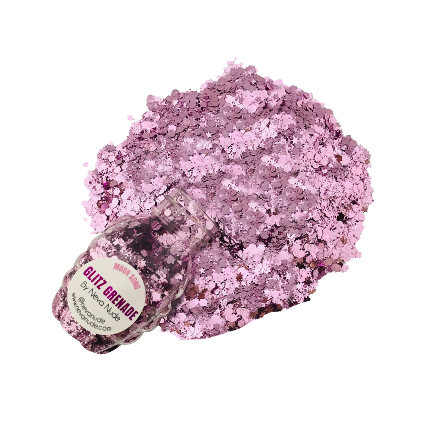 moon song cosmetic glitter glitz grenade keychain in aloe gel