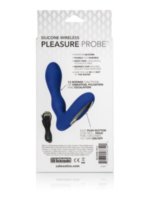 silicone wireless pleasure probe blue blue