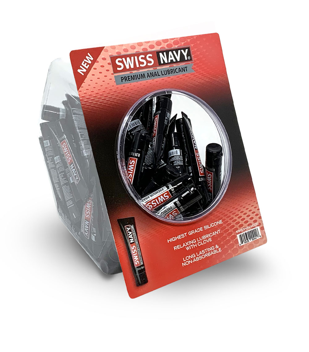 swiss navy premium silicone anal lubricant 100 count bowl 10ml bottles