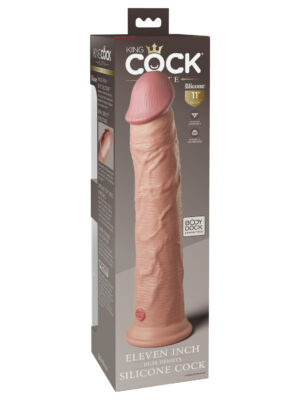 king cock elite 11 inch silicone dual density cock light
