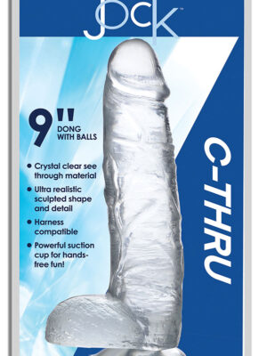jock c thru 9 inch dong with balls clear