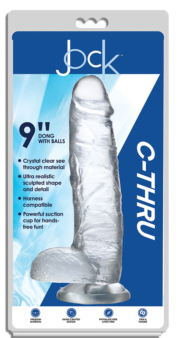jock c thru 9 inch dong with balls clear jock c thru 9 inch dong with balls clear