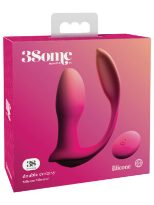 threesome double ecstacy silicone vibrator pink