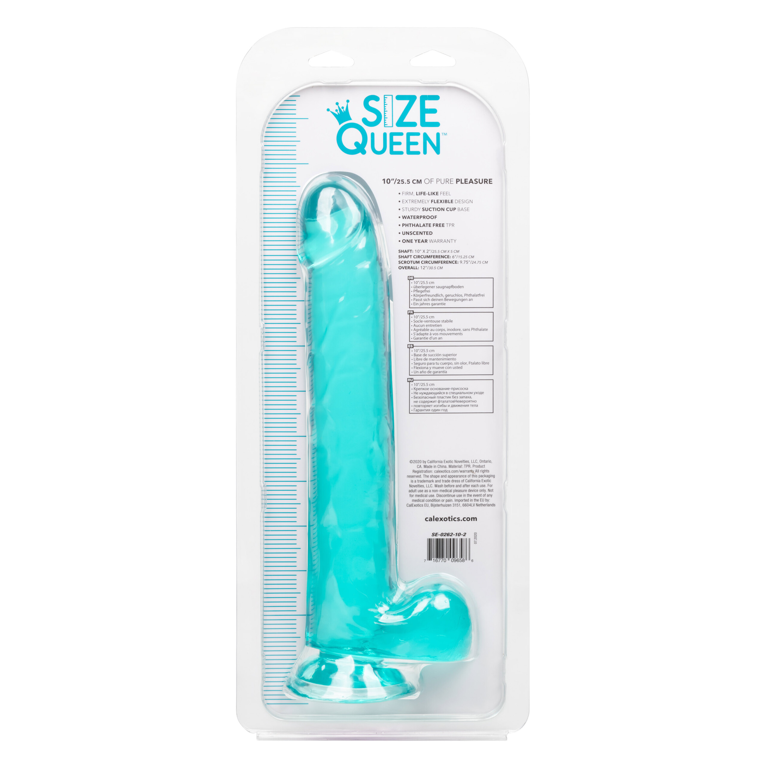 size queen 10 inch/25.5 cm blue