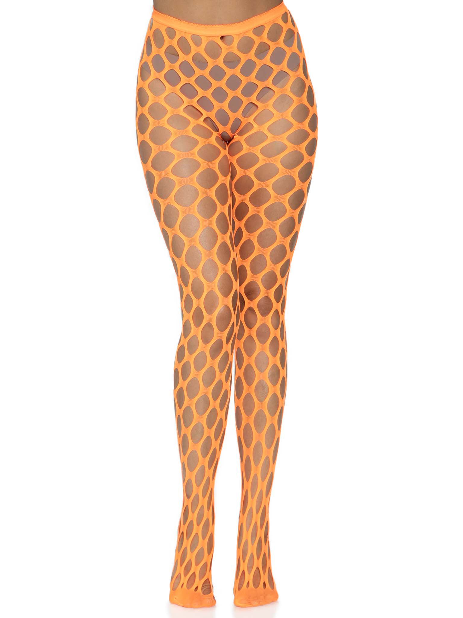 jumbo pothole net tights neon orange one size jumbo pothole net tights neon orange one size