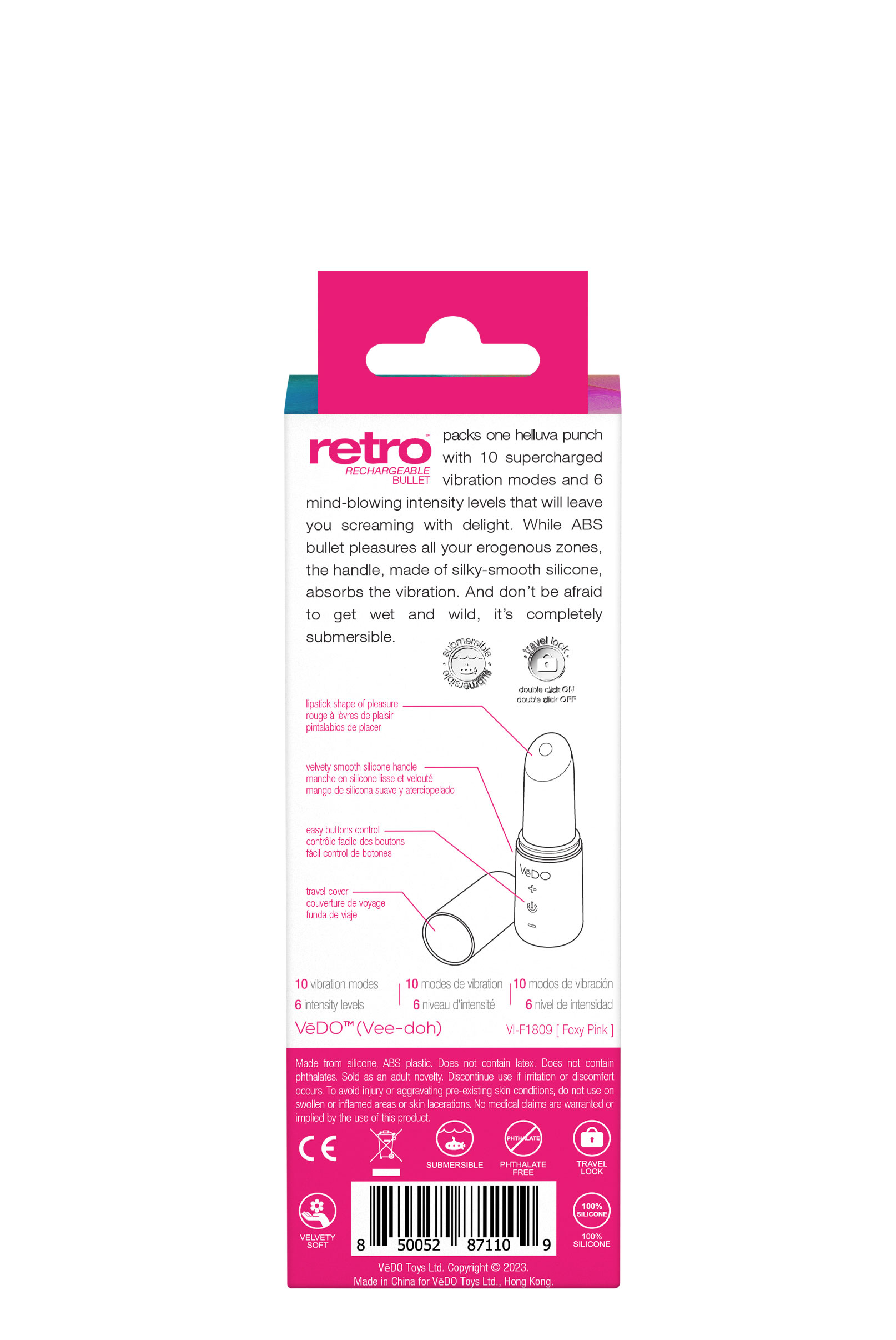 retro rechargeable bullet pink