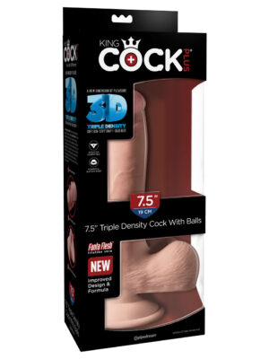 king cock plus triple density 7.5 inch cock with balls flesh
