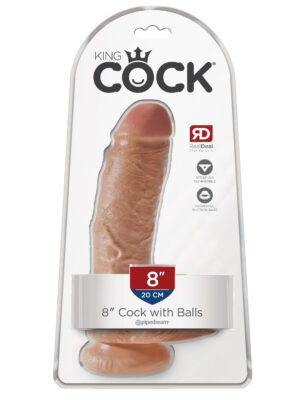 king cock 8 inch cock with balls tan