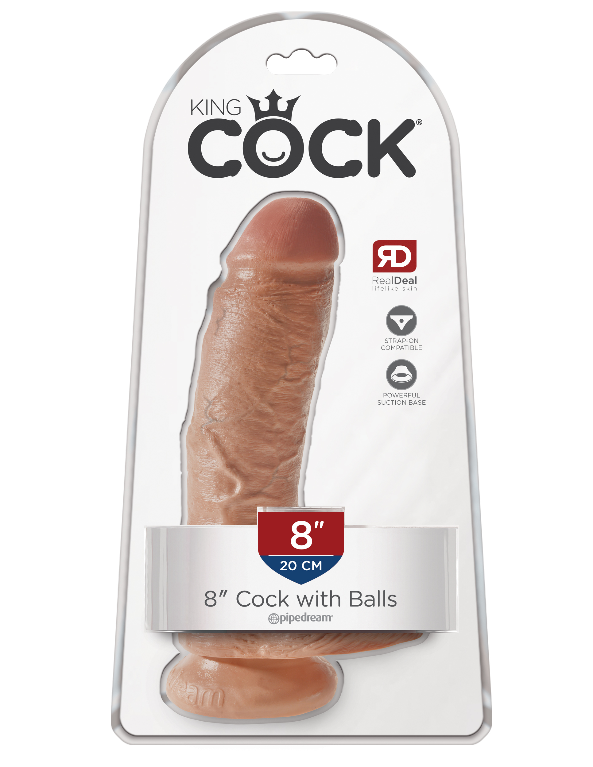king cock 8 inch cock with balls tan