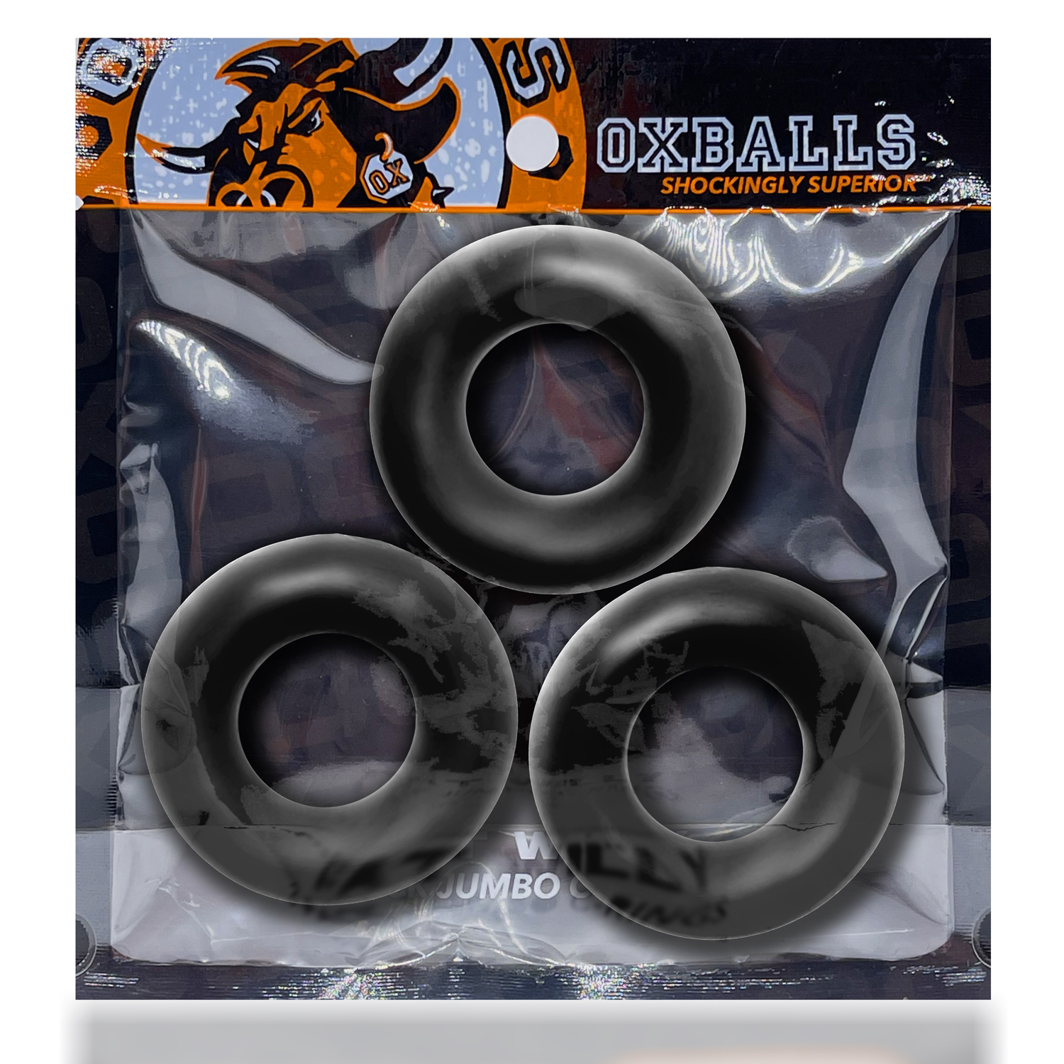 fat willy 3 pack jumbo c rings black