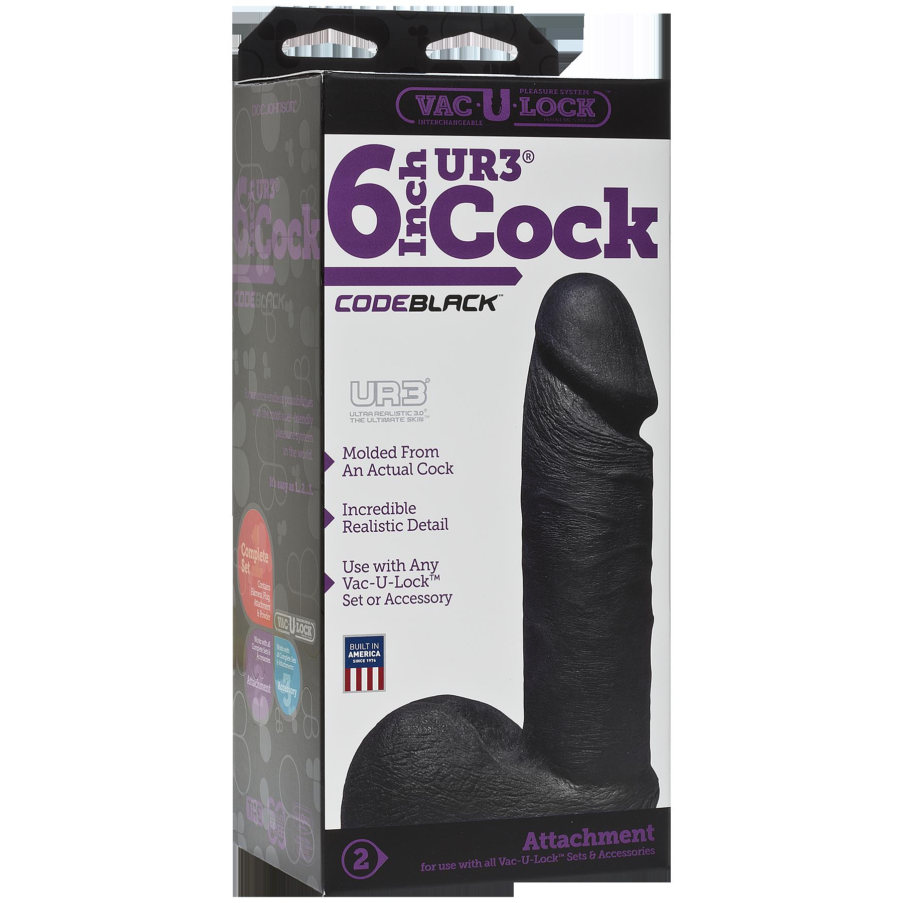 vac u lock codeblack 6 inch ultraskyn cock