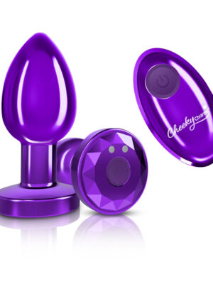 vibrating purple metal remote plug medium
