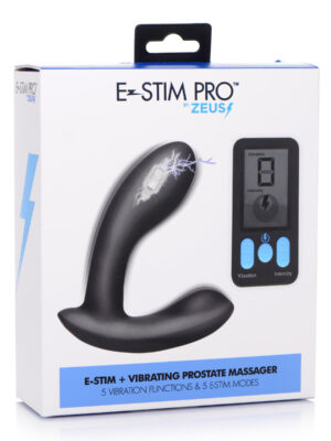 e stim and vibrating prostate massager black