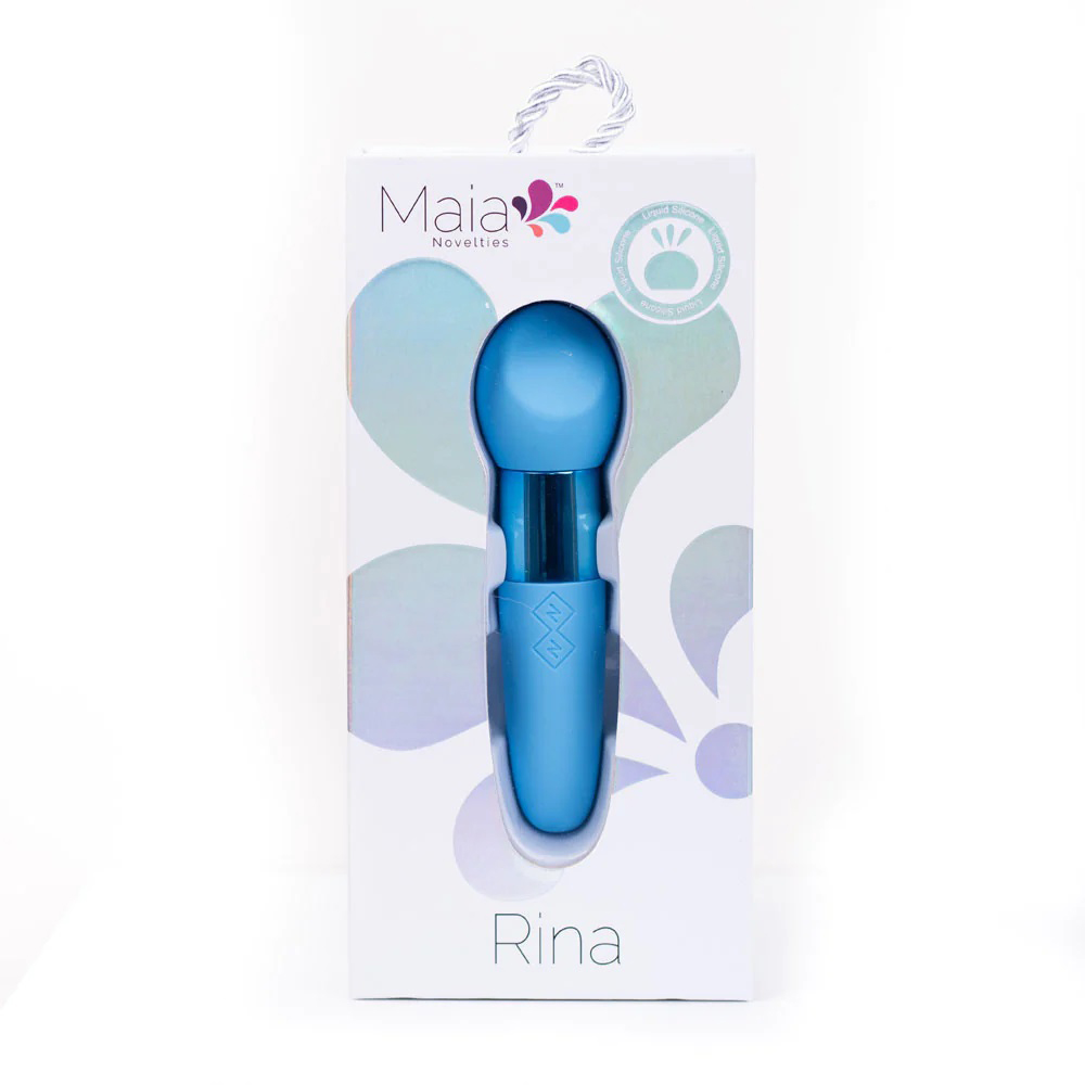 rina rechargeable dual motor silicone 15 function vibrator blue