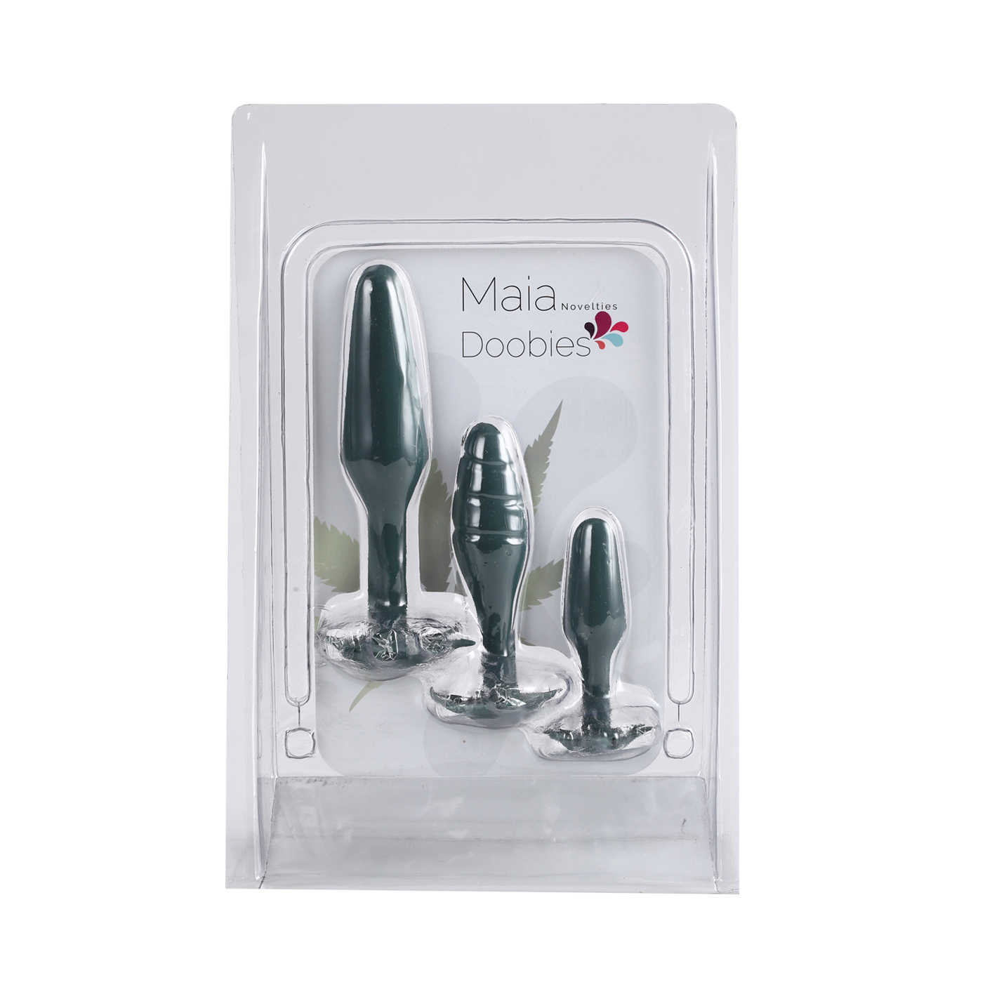 doobies pot leaf anal trainer silicone set green