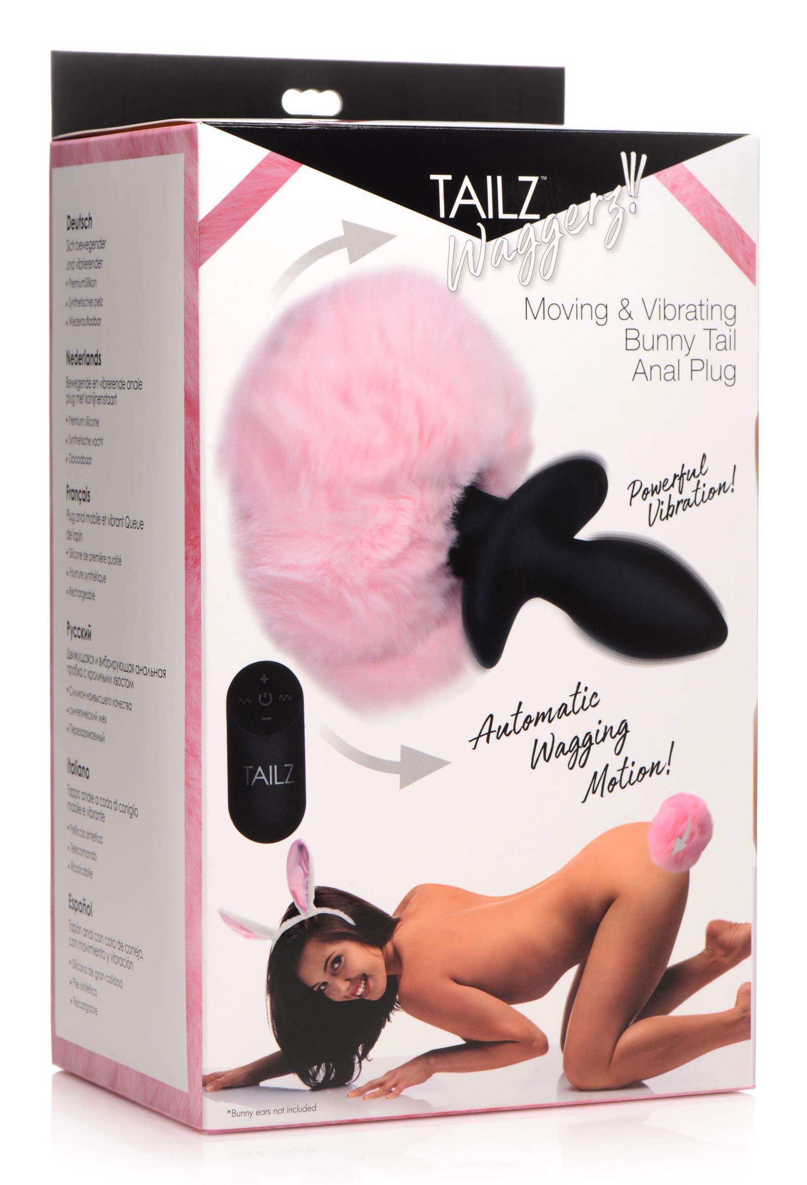 waggerz moving and vibrating bunny tail anal plug pink waggerz moving and vibrating bunny tail anal plug pink