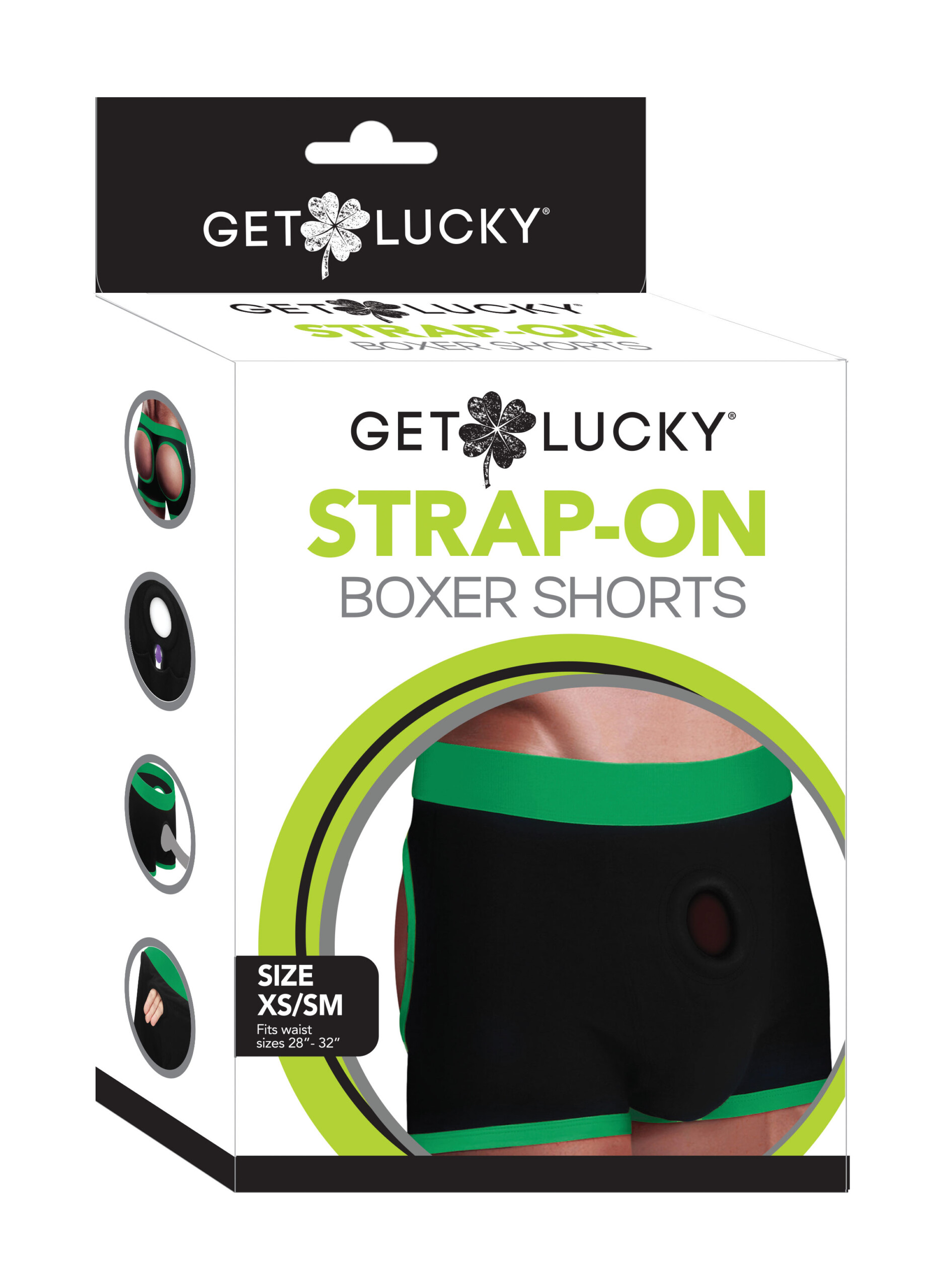 strap on black/green boxers xs/s