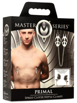 primal spiked clover nipple clamps silver