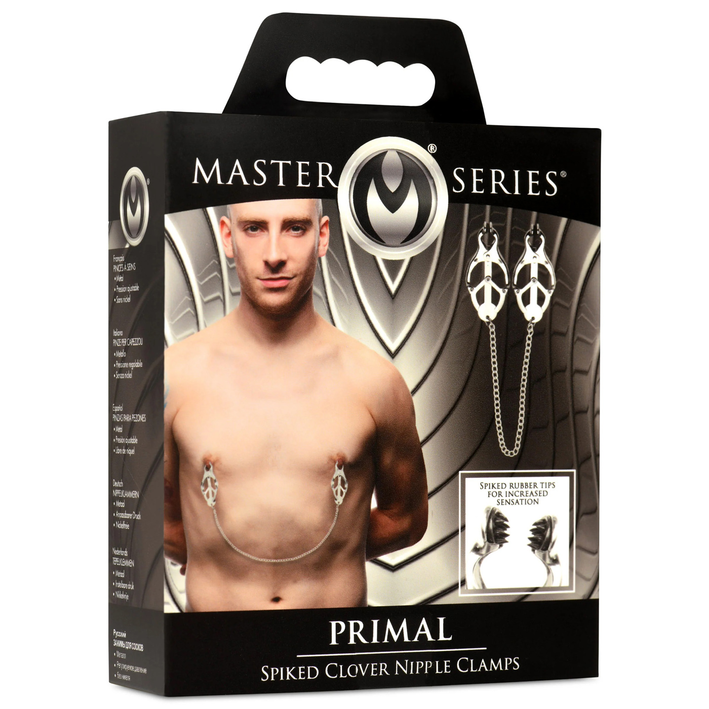 primal spiked clover nipple clamps silver