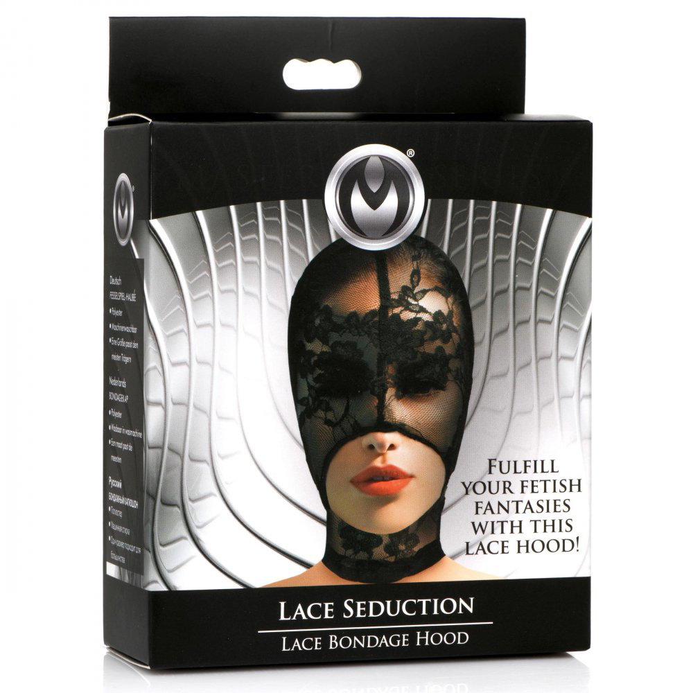 lace seduction lace bondage hood black