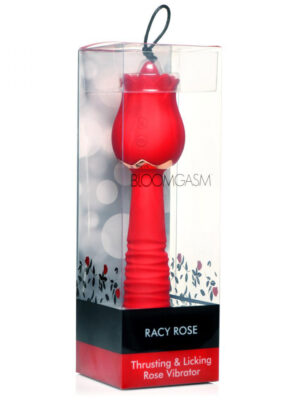 bloomgasm racy rose thrust and lick vibrator red