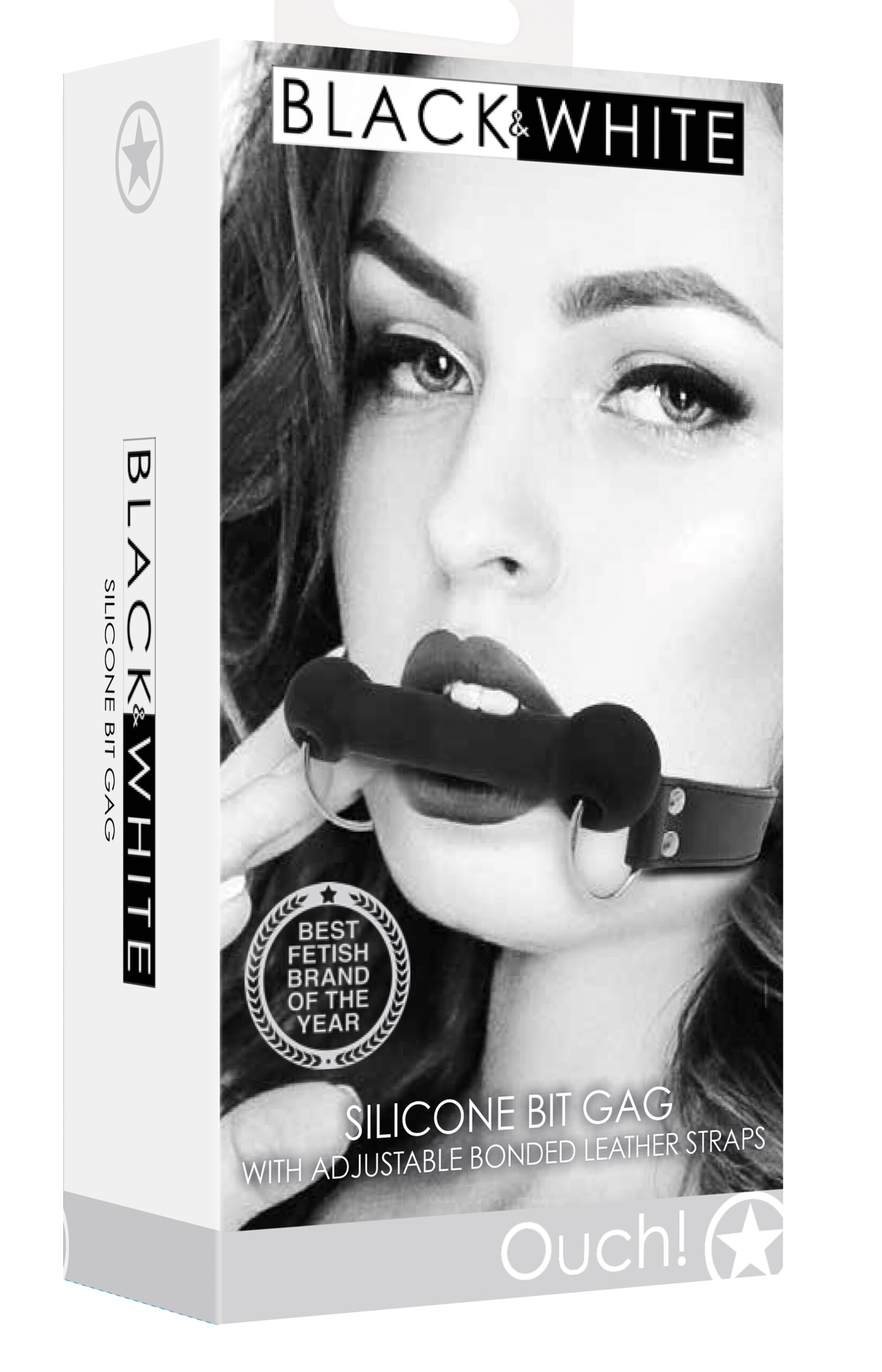 silicone bit gag with adjustable bonded leather straps black