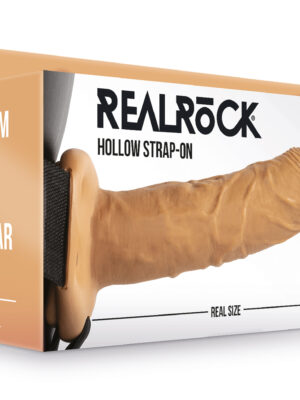hollow strap on without balls 8 inch tan