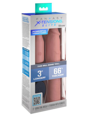 fantasy x tensions elite 9 inch sleeve vibrating 3 inch plug with remote light