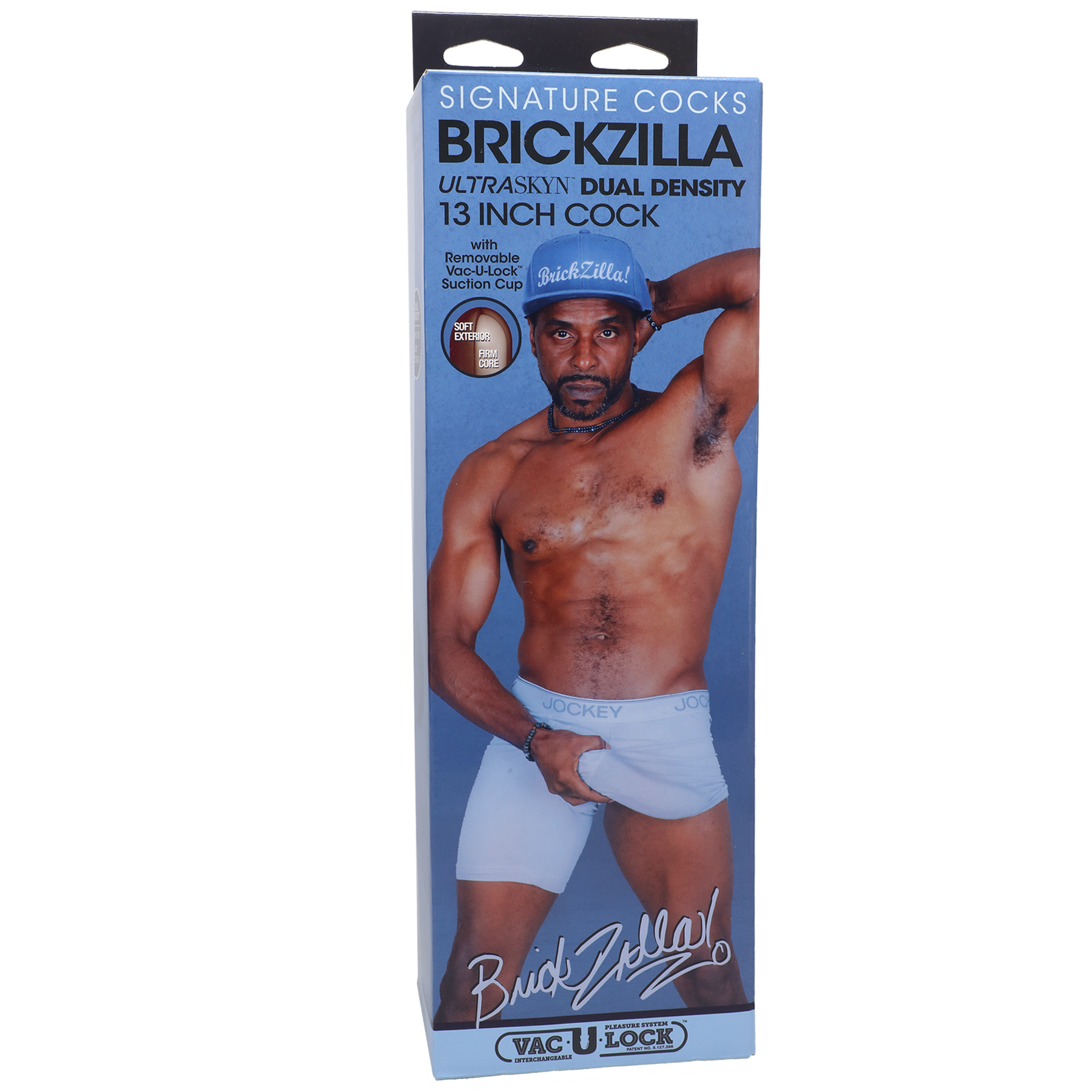 signature cocks brickzilla 13 inch ultraskyn cock with removable vac u lock suction cup chocolate