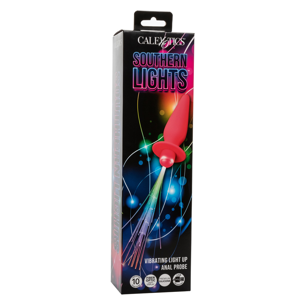 southern lights vibrating light up anal probe pink