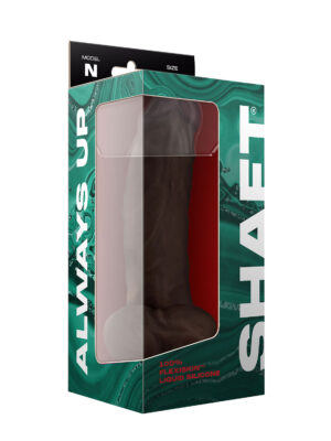 shaft model n 9.5 inch liquid silicone dong with balls mahogany