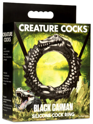black caiman silicone cock ring black