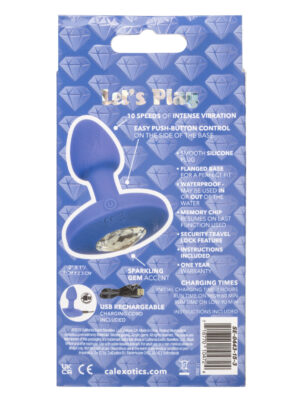 cheeky gems small rechargeable vibrating probe vibrating probe blue