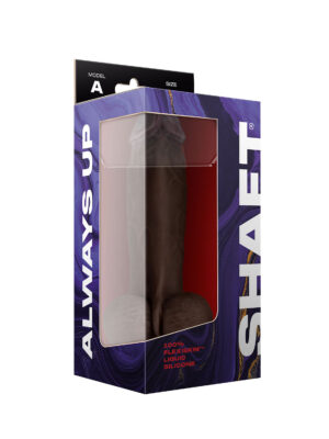 shaft model a 8.5 inch liquid silicone dong with balls mahogany