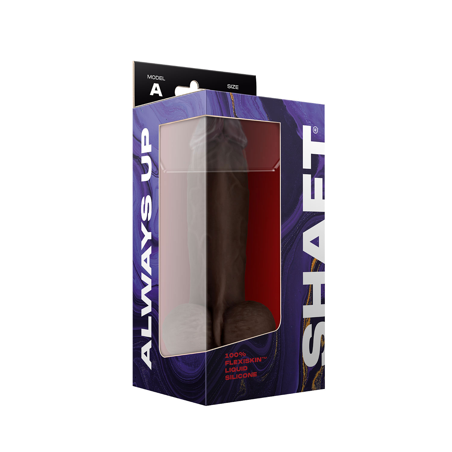 shaft model a 8.5 inch liquid silicone dong with balls mahogany