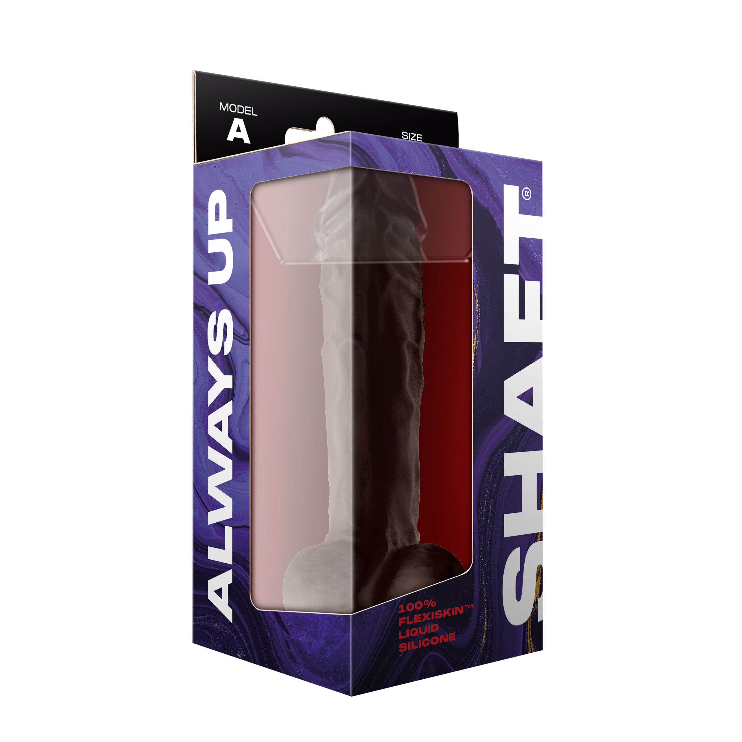 shaft model a 10.5 inch liquid silicone dong with balls mahogany