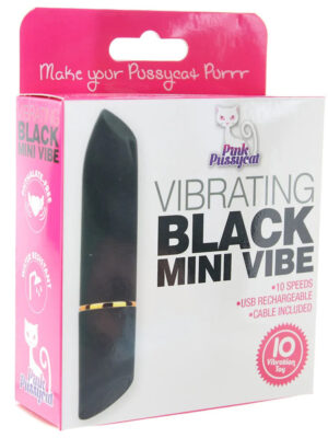 pink pussycat vibrating mini vibe black
