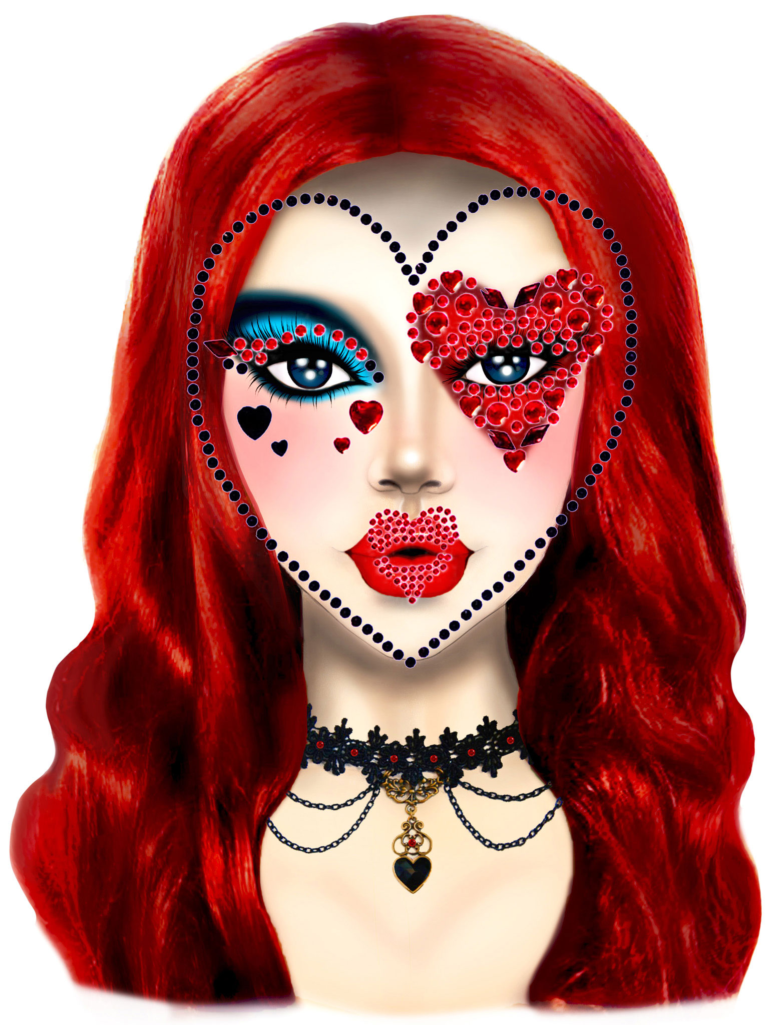 queen adhesive face jewels sticker