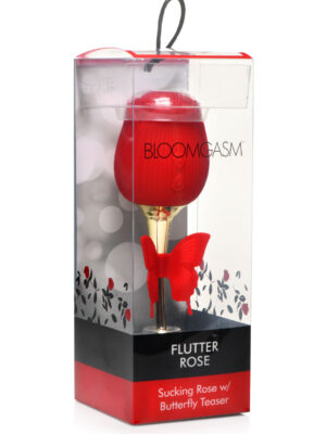 bloomgasm flutter rose sucking rose with butterfly teaser red