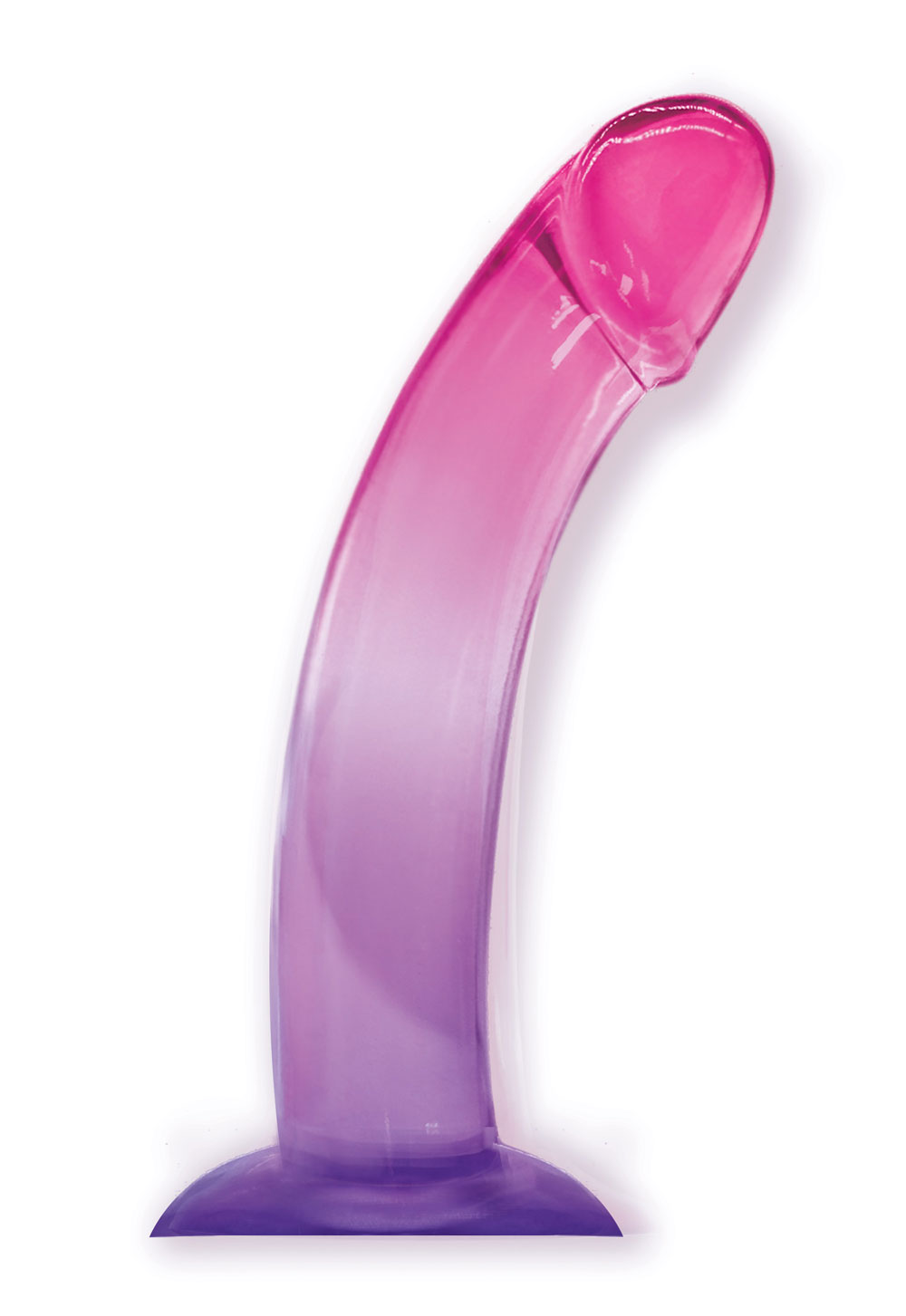 shades, 8.25" smoothie jelly tpr gradient dong purple and pink