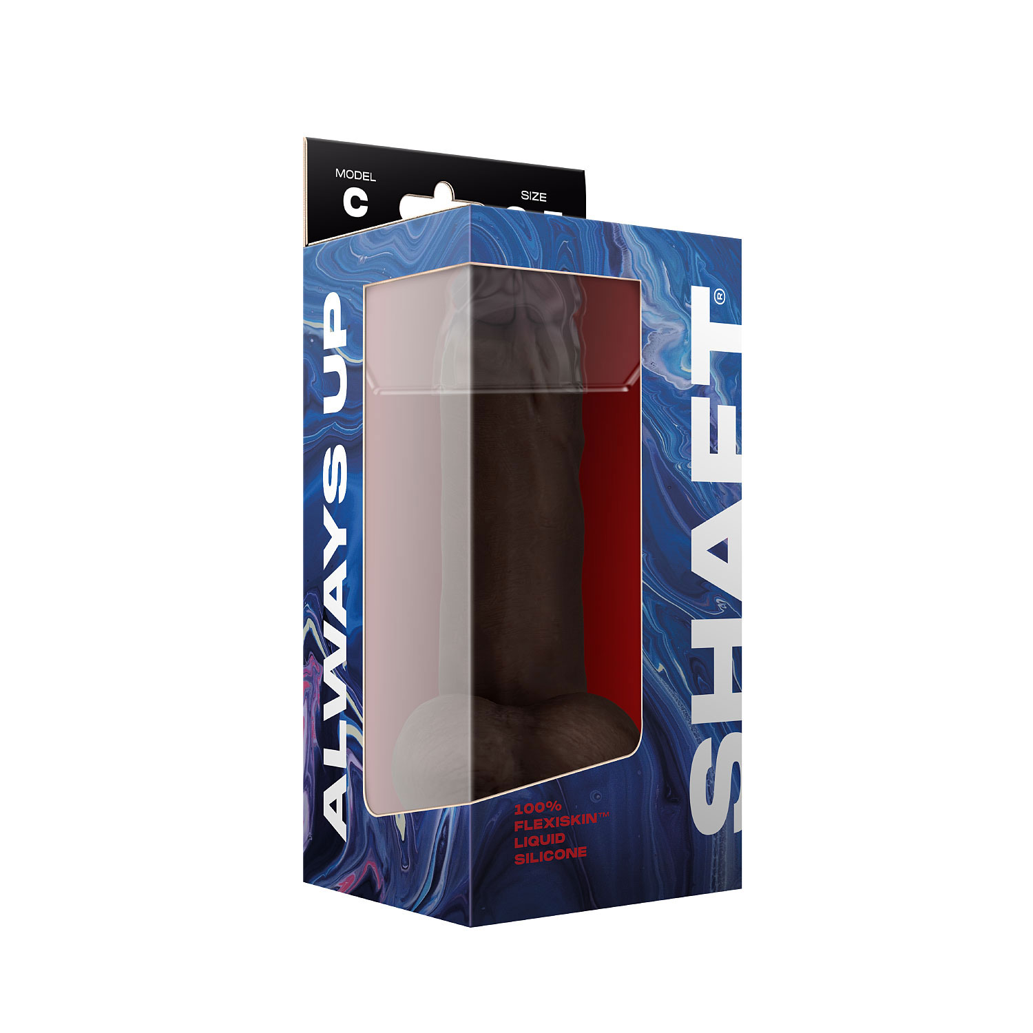 shaft model c 8.5 inch liquid silicone dong with balls mahogany