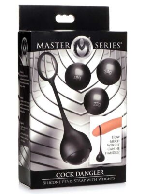 cock dangler silicone penis strap with weights black