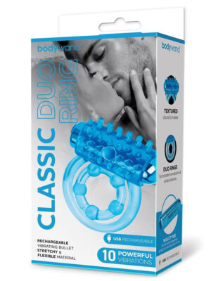 bodywand rechargeable classic duo ring blue