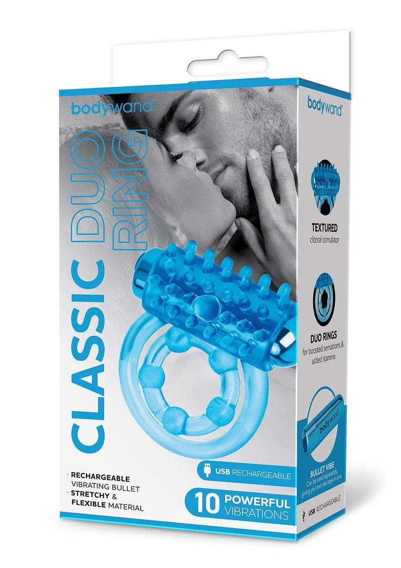 bodywand rechargeable classic duo ring blue