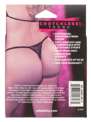 radiance plus size crotchless thong black