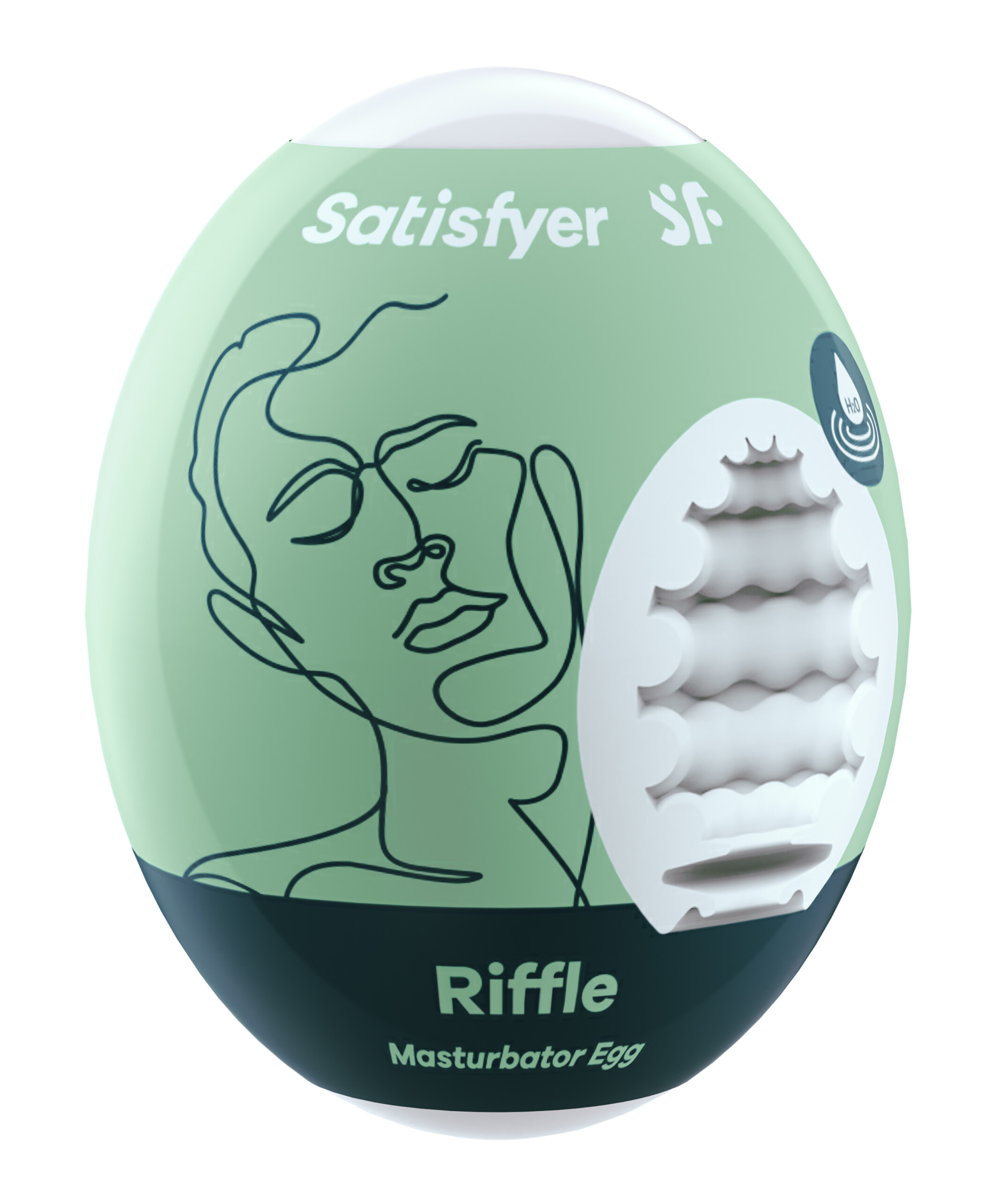 satisfyer masturbator egg riffle light green