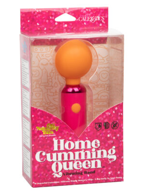 naughty bits home cumming queen vibrating wand orange/pink